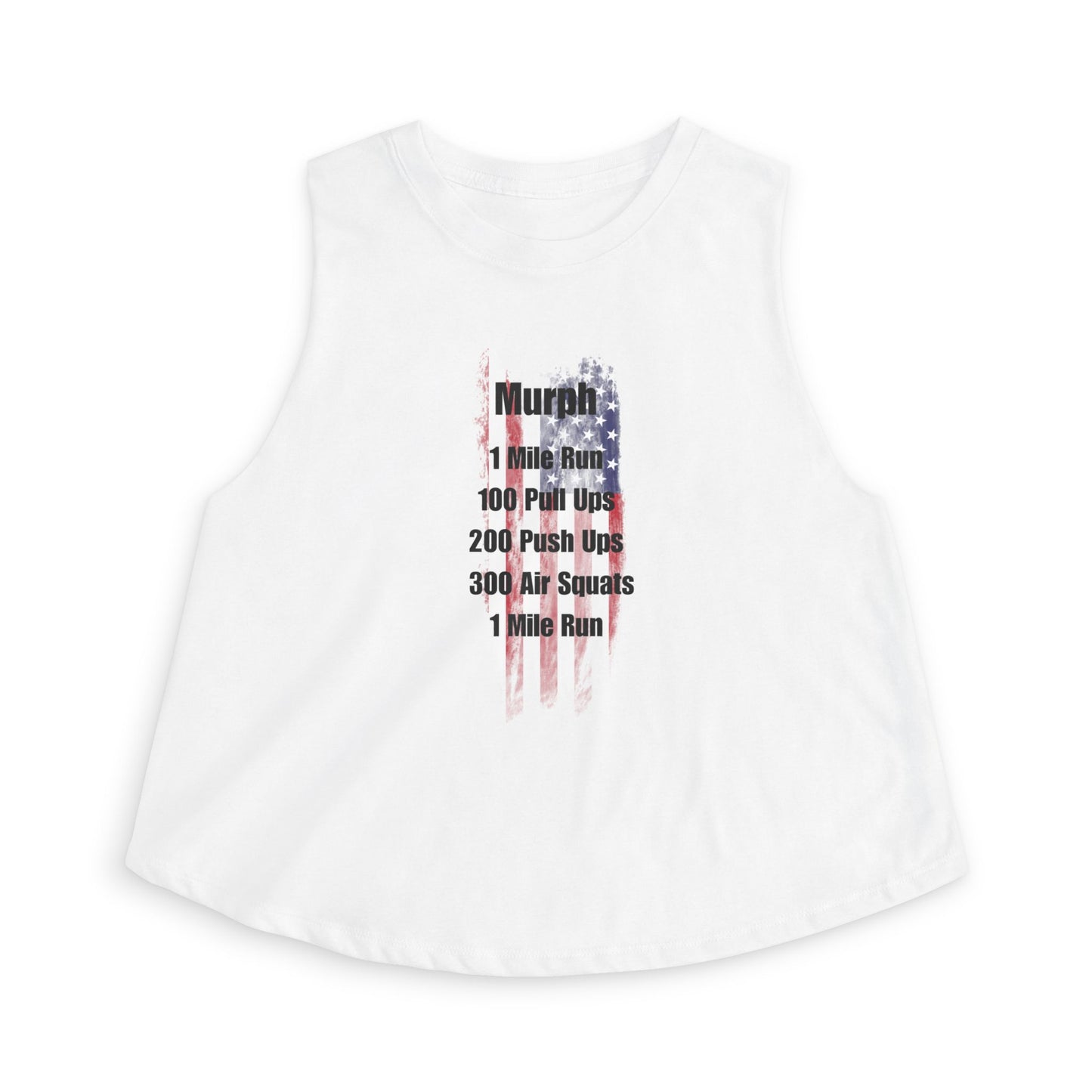 Murph Workout Women's Crop Top — American Flag WOD Fitness Tank