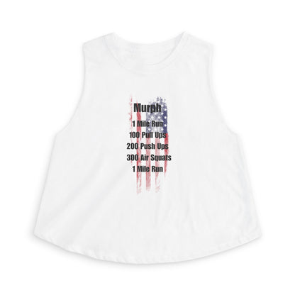 Murph Workout Women's Crop Top — American Flag WOD Fitness Tank