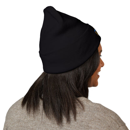 Embroidered 'The Deck Table' Classic Cuffed Beanie — Warm Graphic Knit Hat