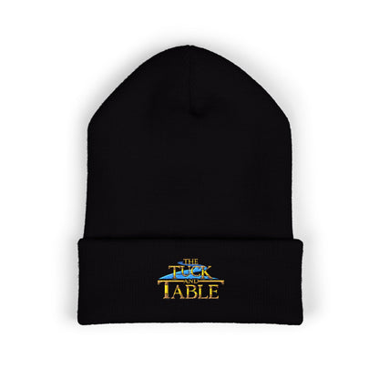 Embroidered 'The Deck Table' Classic Cuffed Beanie — Warm Graphic Knit Hat
