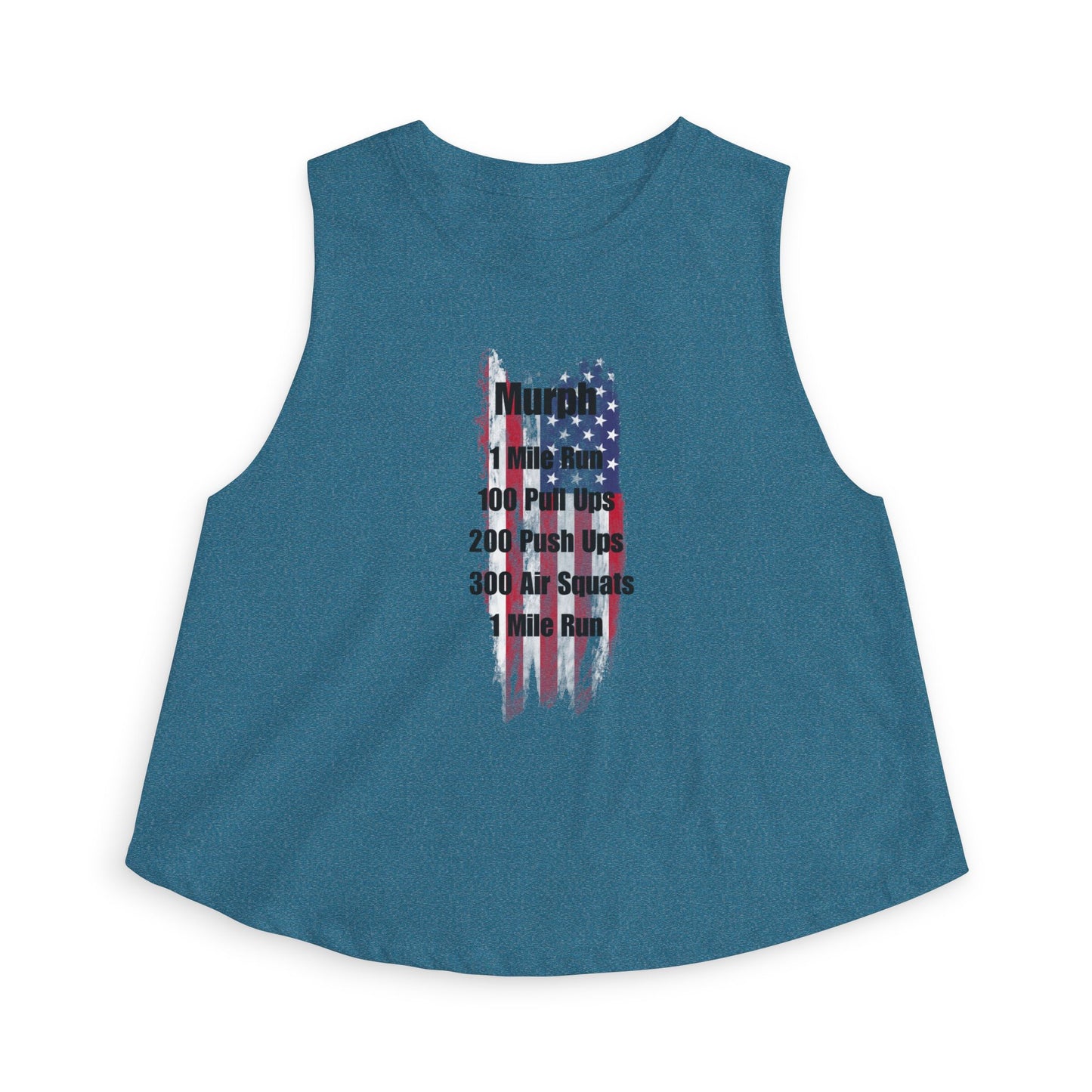 Murph Workout Women's Crop Top — American Flag WOD Fitness Tank