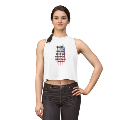 Murph Workout Women's Crop Top — American Flag WOD Fitness Tank